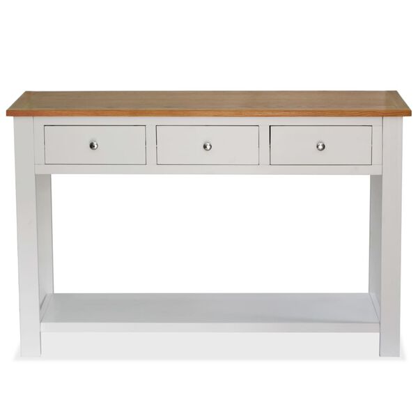 vidaXL Konsolentisch 118x35x77 cm Massivholz Eiche