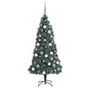 vidaXL K&uuml;nstlicher vorbeleuchteter Weihnachtsbaum mit Kugelset 180 cm
