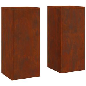 vidaXL Pflanzenst&auml;nder 2 pcs Rostig 24 x 24 x 55 cm Wetterfeststahl