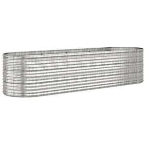 vidaXL Hochbeet Verzinkter Stahl 296x80x68 cm Silbern