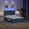 vidaXL Ottoman-Bett mit Matratze & LEDs Blau 140x190 cm Stoff