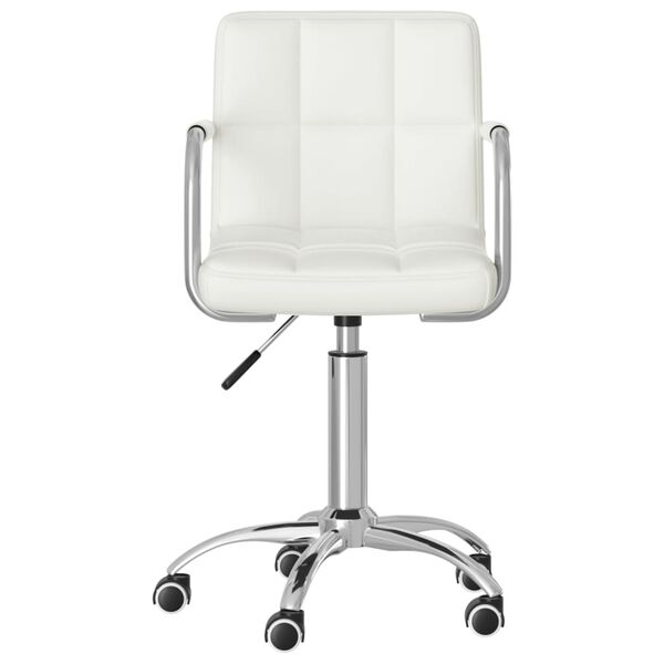vidaXL Esszimmerst&uuml;hle 2 Stk. Drehbar Wei&szlig; Kunstleder