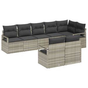 vidaXL Sofa Set 8 stk. Hellgrau [Synthetisch]: Poly Rattan