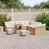 vidaXL Gartensofa-set mit Kissen 17 pcs Beige und Creme Poly-Rattan