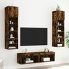 vidaXL 6-tlg. Wohnwand mit LED-Beleuchtung R&auml;uchereiche Holzwerkstoff