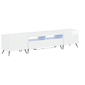 vidaXL LED-TV-Schrank BREDA 3 stk. Hochglanz Wei&szlig; Holzwerkstoff