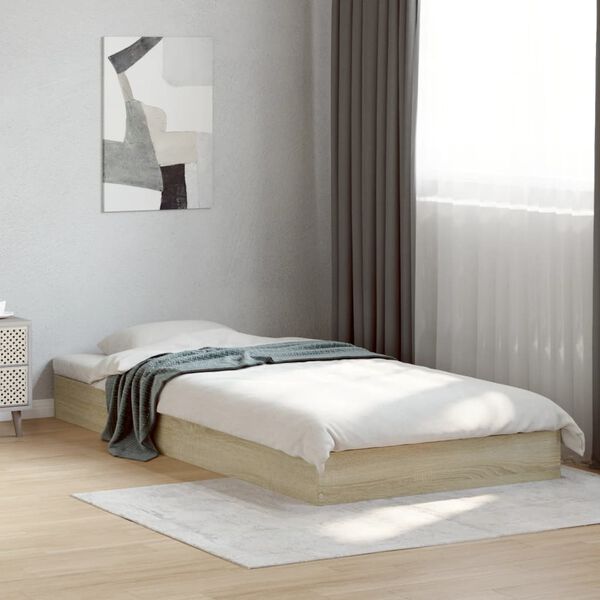 vidaXL Bettgestell ohne Matratze Sonoma-Eiche 90x190 cm Holzwerkstoff