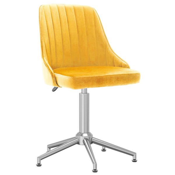 vidaXL Esszimmerst&uuml;hle 6 Stk. Drehbar Gelb Samt