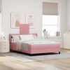 vidaXL Boxspringbett mit Matratze mit Kopfteil Rosa 200 x 140 cm Samt