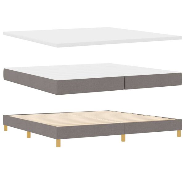 vidaXL Boxspringbett mit Matratze Taupe 200 x 200 cm Stoff