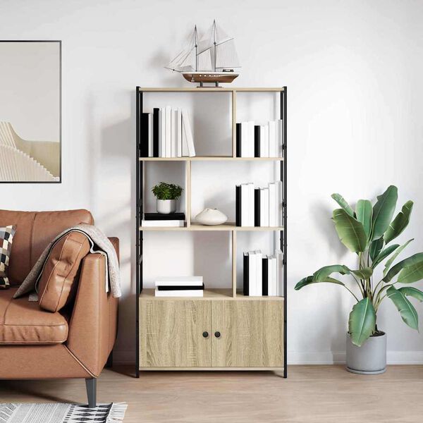 vidaXL B&uuml;cherregal Sonoma-Eiche 80 x 30 x 155,5 cm Holzwerkstoff