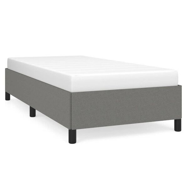 vidaXL Bettgestell ohne Matratze Dunkelgrau 90x200 cm Stoff
