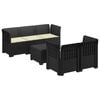 vidaXL 5-Sitzer Gartensofa mit Kissen Rattan-Look PP Anthrazit