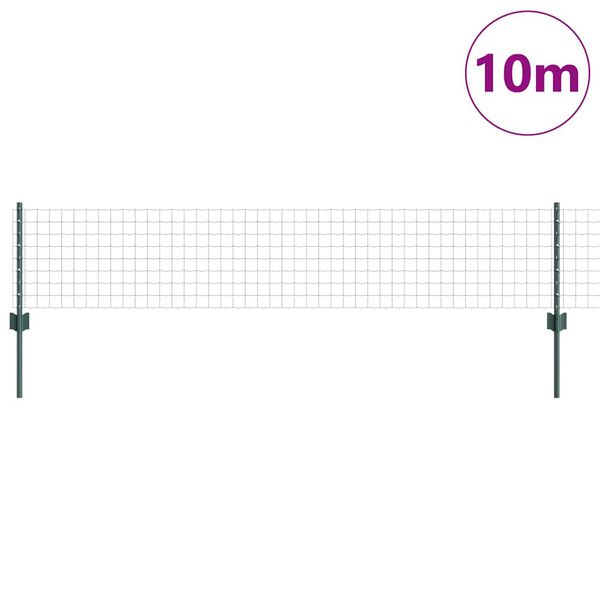 vidaXL Zaun mit Pfosten Grau 1,6 x 50 m Stahl und PVC