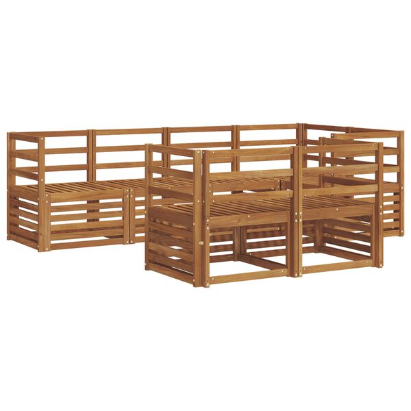 vidaXL Sofagarnituren 7 pcs Natur Massivholz Akazie