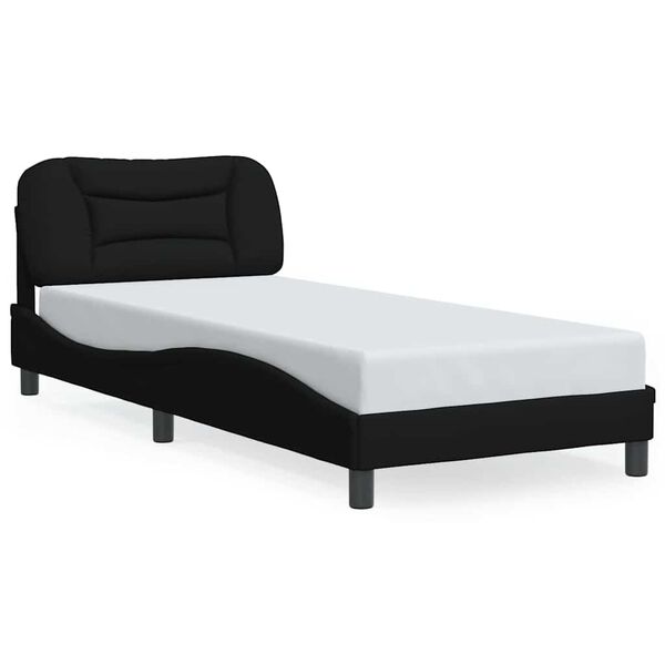 vidaXL Bettgestell ohne Matratze "Hvar" Schwarz 90x200 cm Stoff