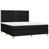 vidaXL Boxspringbett mit Matratze & LED Schwarz 180x200 cm Stoff