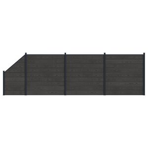 vidaXL zaunset 4 stk. 619 x 186 cm WPC und Aluminium Schwarz