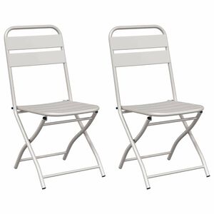 vidaXL Gartenklappstuhl 2 stk. Beige Pulverbeschichteter Stahl