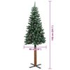 vidaXL Schlanker Weihnachtsbaum mit 150 LEDs mit St&auml;nder Gr&uuml;n 150 cm