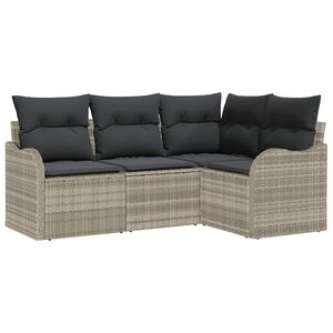 vidaXL Gartensofa-set 4 stk. Hellgrau Poly-Rattan