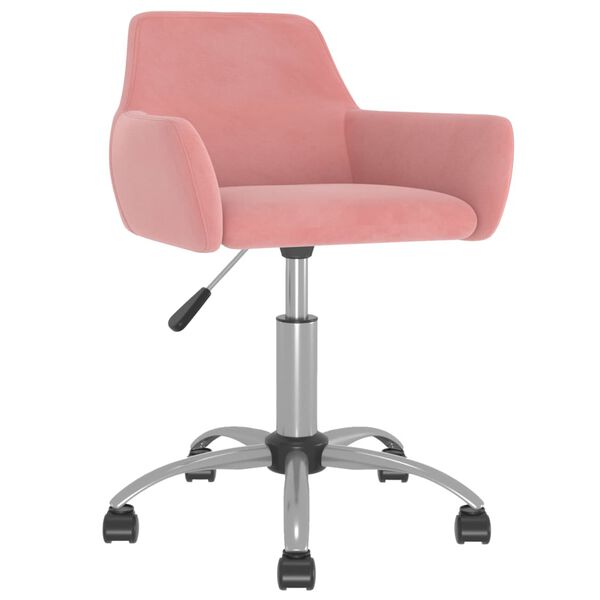 vidaXL Esszimmerst&uuml;hle 4 Stk. Drehbar Rosa Samt