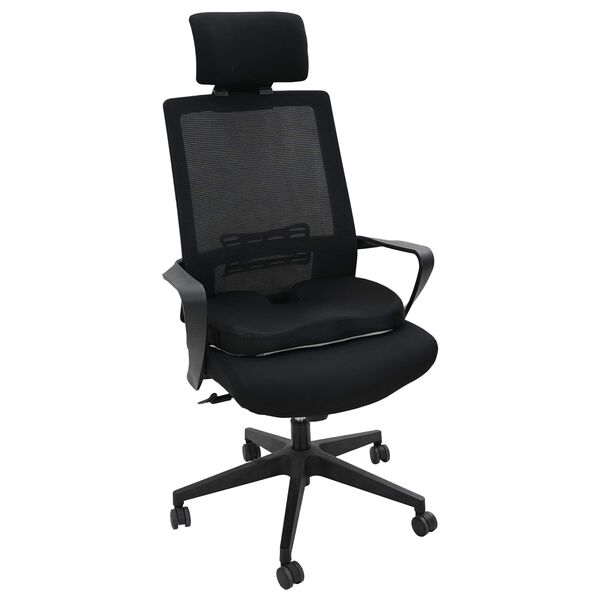 vidaXL Kopfkissen mit Kissen Schwarz 46 x 38 x 8 cm Netzgewebe