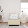 vidaXL LED Boxspringbett mit Matratze mit LED Creme 80 x 200 cm Stoff