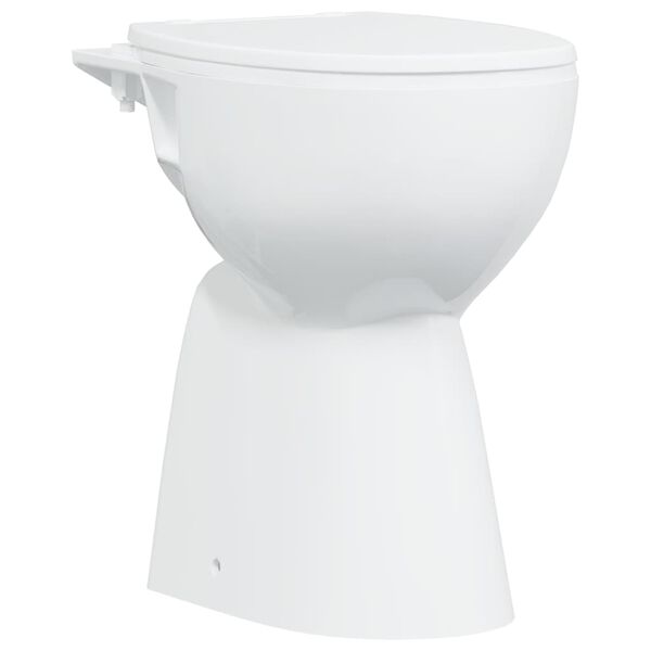 vidaXL Randloses WC 7 cm Extra H&ouml;he Soft-Close Keramik Wei&szlig;