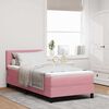 vidaXL LED Boxspringbett mit Matratze mit LED Rosa 80 x 200 cm Samt