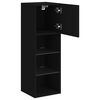 vidaXL TV-Schrank mit LED-Leuchten Schwarz 30,5x30x90 cm
