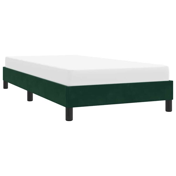 vidaXL Bettgestell ohne Matratze Dunkelgr&uuml;n 100x220 cm Samt