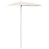 vidaXL Halb-Sonnenschirm mit Mast 180x90 cm Sandfarbe