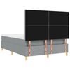 vidaXL Boxspringbett mit Matratze Hellgrau 160 x 200 cm Stoff