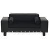 vidaXL Hundesofa Schwarz 81x43x31 cm Pl&uuml;sch und Kunstleder