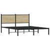 vidaXL Metallbett ohne Matratze Sonoma-Eiche 140x200 cm