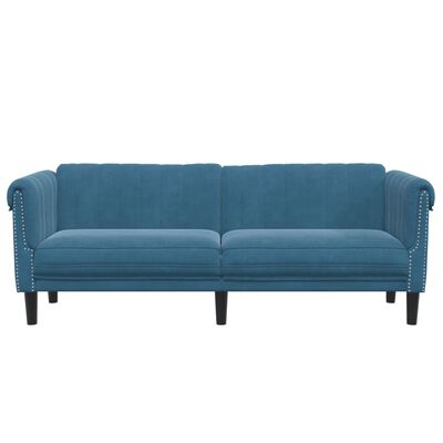 vidaXL Sofa 3-Sitzer Blau Samt