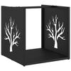vidaXL Brennholzregal Schwarz 40x40x40 cm Kaltgewalzter Stahl