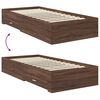 vidaXL Bettrahmen Braune Eiche und Silber 90 x 200 cm Holzwerkstoff