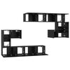 vidaXL TV-Einheiten 4 pcs Schwarz Eichen-Optik Holzwerkstoff