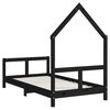 vidaXL Kinderbett Schwarz 80x160 cm Massivholz Kiefer