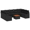 vidaXL Gartensofa-set mit Speicher 10 pcs Schwarz Poly-Rattan
