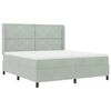 vidaXL Boxspringbett mit Matratze mit LED Hellgrau 180 x 200 cm Samt