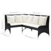 vidaXL Garten-Ecksofa 2-tlg. Poly Rattan Schwarz