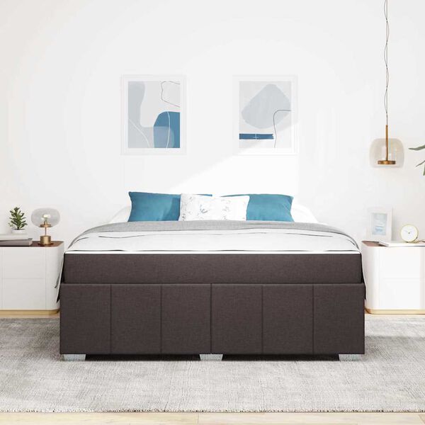 vidaXL Bettrahmen mit Matratze Dunkelbraun 180 x 200 cm Stoff