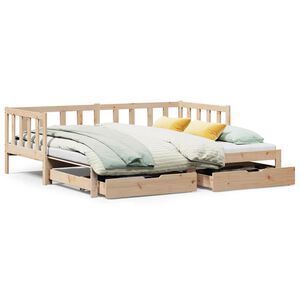 vidaXL Tagesbett Ausziehbar mit Schubladen ohne Matratze 80x200 cm