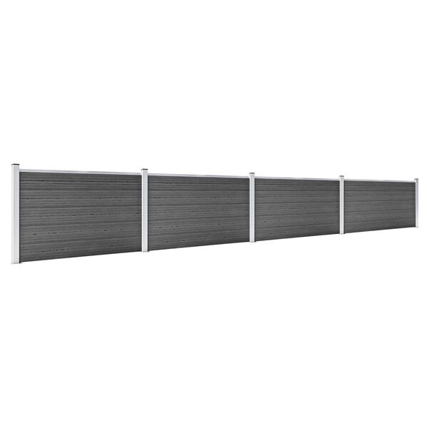 vidaXL Zaunelement Set WPC 699x105 cm Schwarz