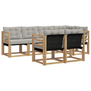 vidaXL Outdoor-Sofagarnitur 7 Stk. Wei&szlig; und Hellgrau