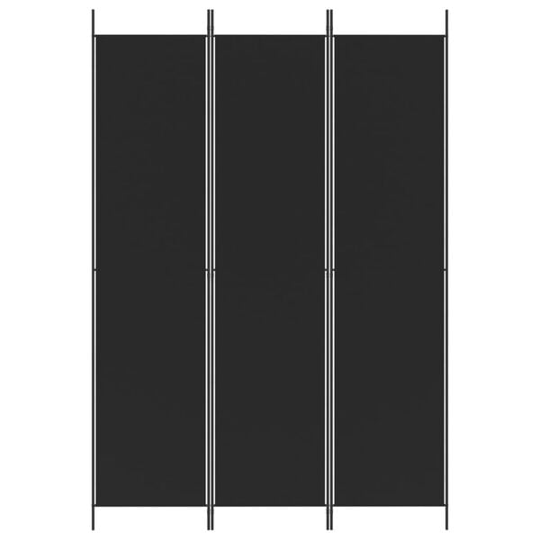 vidaXL 3-tlg. Paravent Schwarz 150x220 cm Stoff