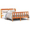 vidaXL Bettgestell mit Kopfteil ohne Matratze Wachsbraun 120x190 cm